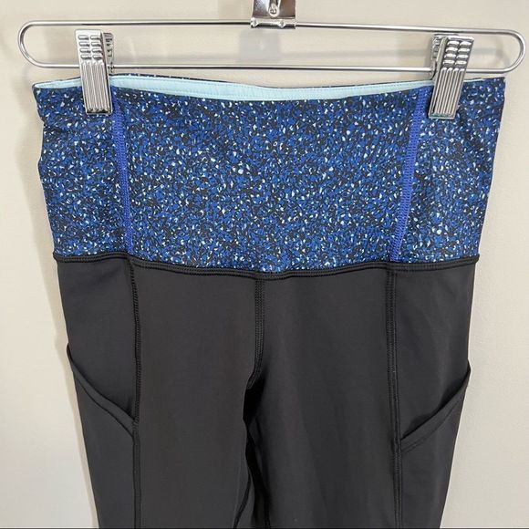 Lululemon Rebel Runner Crop Black  Zippered Ankle Side Pocket Leggings - Picture 6 of 16